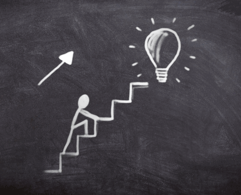 Chaulkboard illustration representing upskilling