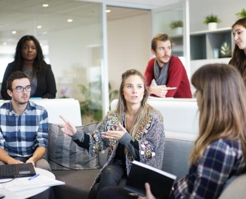 Workplace team business meeting