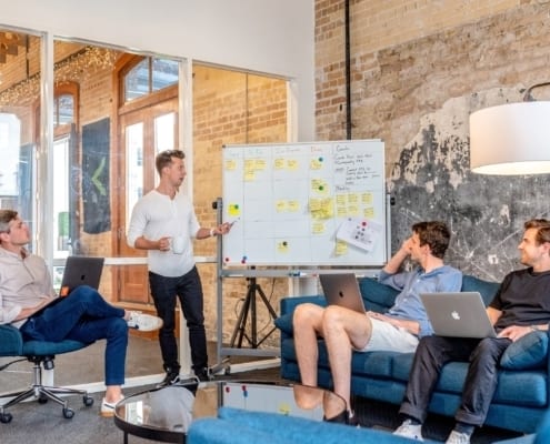 Employee meeting in an office