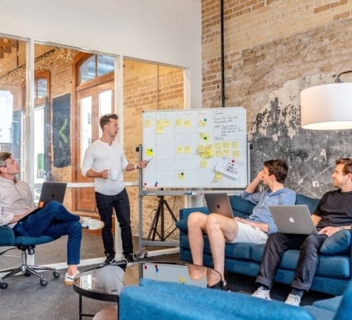 Employee meeting in an office