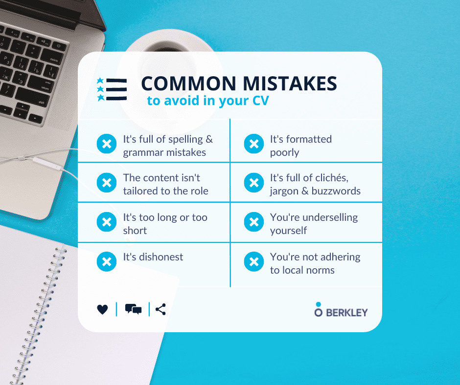 Common CV Mistakes to Avoid Berkley Recruitment Infographic (1)