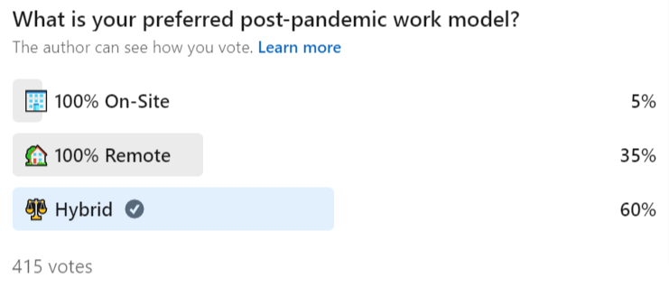 What is your preferred post-pandemic work model?