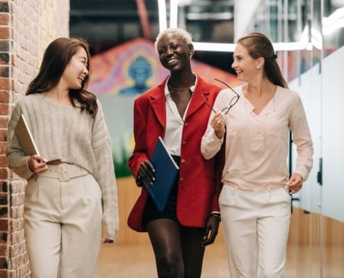 3 young professional women at work