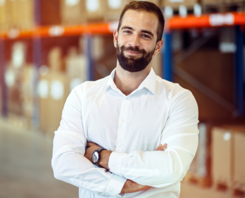 Logistics manager warehouse portrait