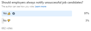 Should employers always notify unsuccessful job candidates?