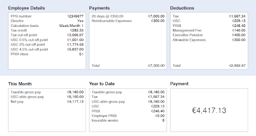 Contractor Payslip with Expenses & Pension