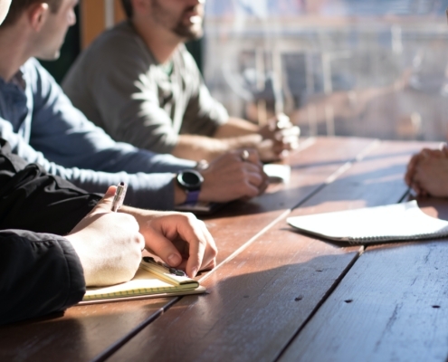 Interview panel and candidate at a job interview